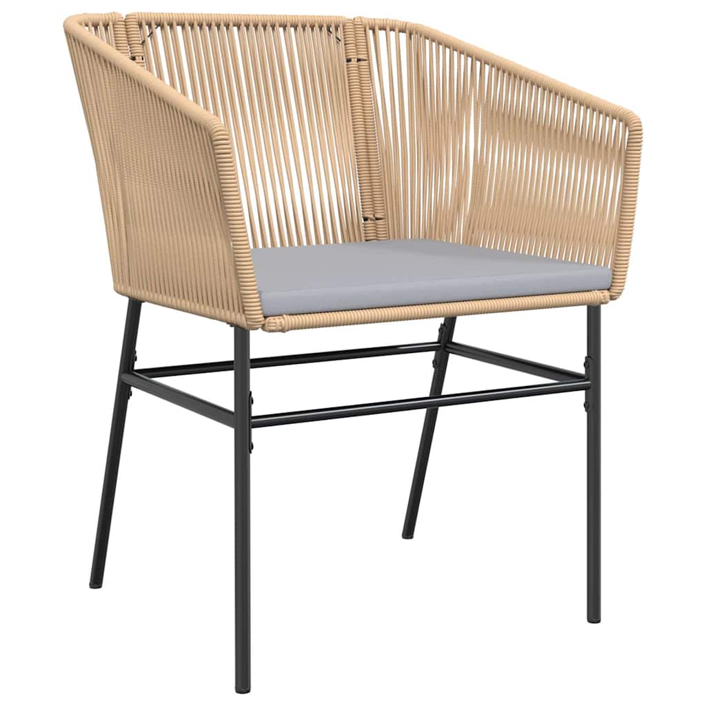 vidaXL 5-tlg. Garten-Essgruppe mit Kissen Braun Poly Rattan Glas