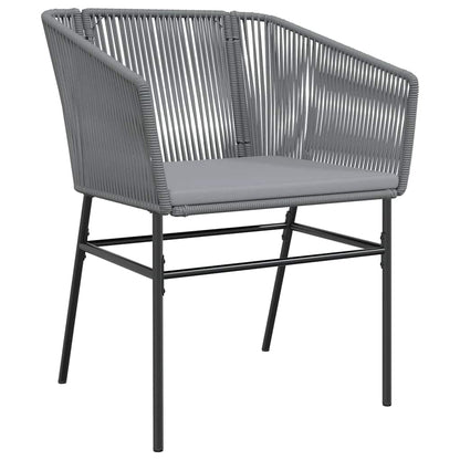 vidaXL 5-tlg. Garten-Essgruppe mit Kissen Grau Poly Rattan Glas