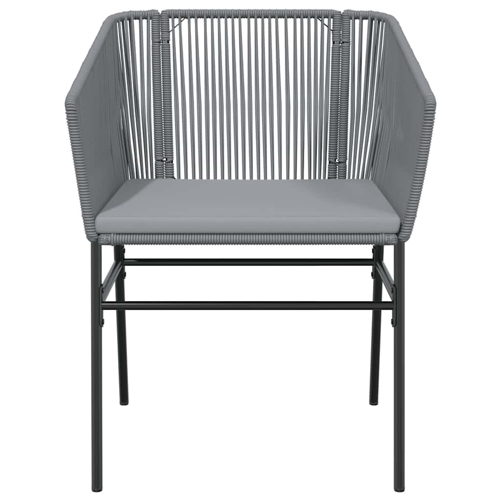 vidaXL 5-tlg. Garten-Essgruppe mit Kissen Grau Poly Rattan Glas