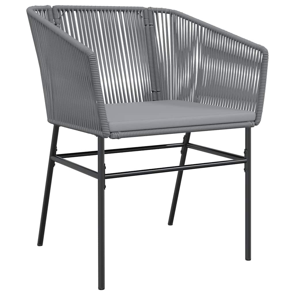 vidaXL 5-tlg. Garten-Essgruppe mit Kissen Grau Poly Rattan Glas