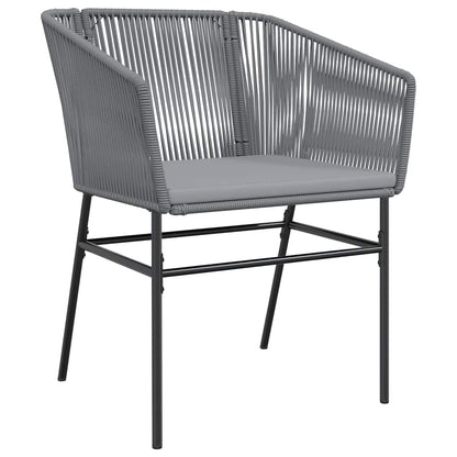 vidaXL 5-tlg. Garten-Essgruppe mit Kissen Grau Poly Rattan Glas
