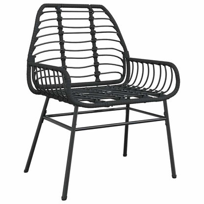 vidaXL 5-teiliges Garten-Esszimmerset aus schwarzem Polyrattanglas