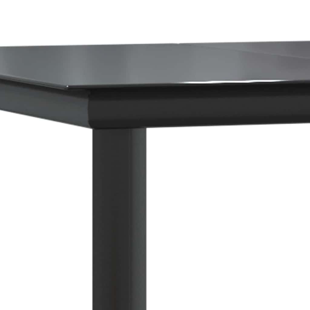 vidaXL 5-teiliges Garten-Esszimmerset aus schwarzem Polyrattanglas
