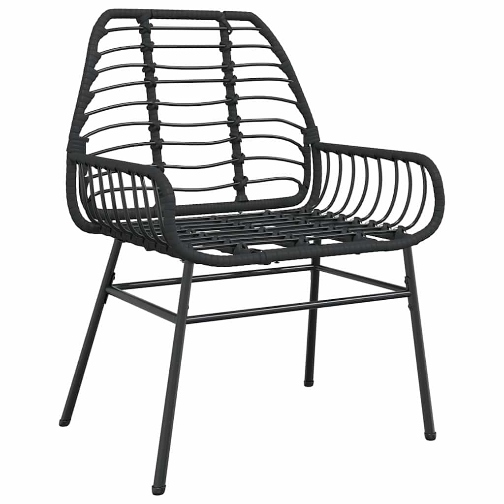 vidaXL Ensemble de salle à manger de jardin 7 pièces en résine tressée noire et verre