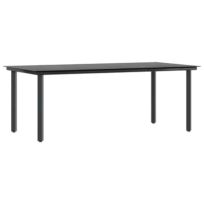 vidaXL Ensemble de salle à manger de jardin 7 pièces en résine tressée noire et verre