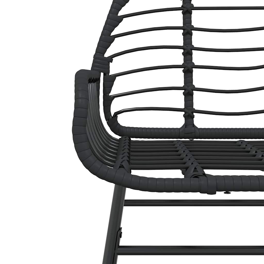 vidaXL Ensemble de salle à manger de jardin 7 pièces en résine tressée noire et verre