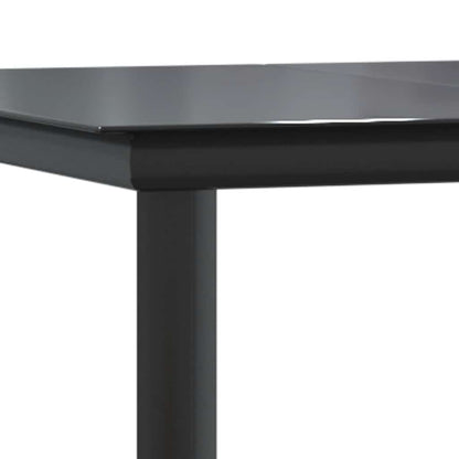vidaXL Ensemble de salle à manger de jardin 7 pièces en résine tressée noire et verre
