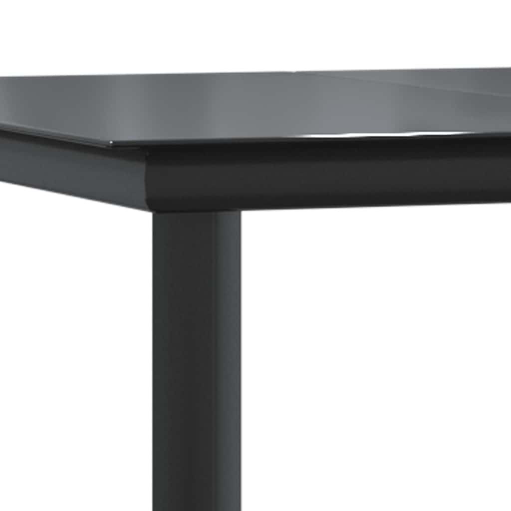 vidaXL Salon de jardin à dîner 9 pcs Résine tressée Marron Verre