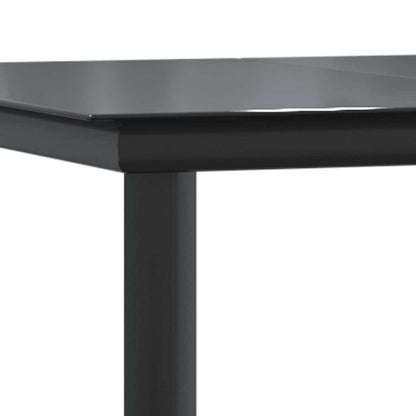 vidaXL Salon de jardin à dîner 9 pcs Résine tressée Marron Verre