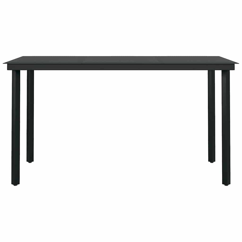 vidaXL 5-tlg. Garten-Essgruppe mit Kissen Schwarz Poly Rattan Glas