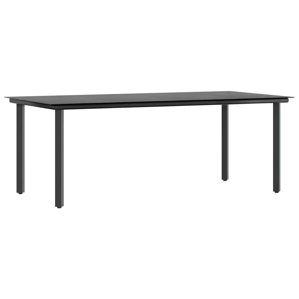 7-tlg. Garten-Essgruppe mit Kissen Schwarz Poly Rattan Glas