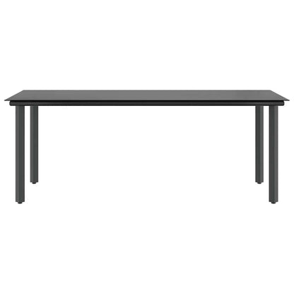 7-tlg. Garten-Essgruppe mit Kissen Schwarz Poly Rattan Glas