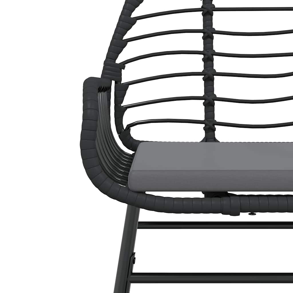 9-tlg. Garten-Essgruppe mit Kissen Schwarz Poly Rattan Glas