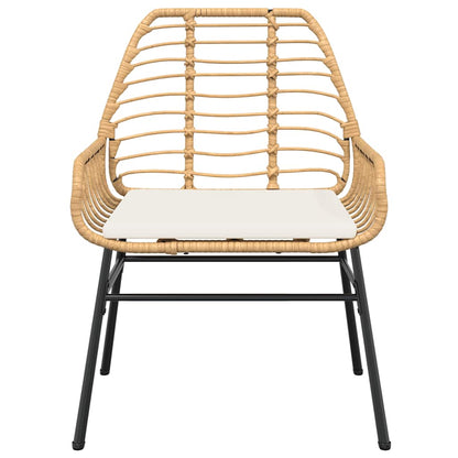 3-tlg. Garten-Essgruppe mit Kissen Braun Poly Rattan Glas