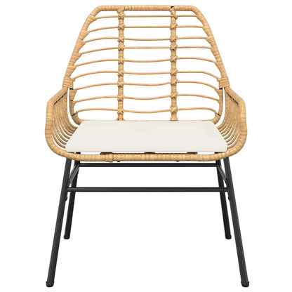 vidaXL 5-tlg. Garten-Essgruppe mit Kissen Braun Poly Rattan Glas