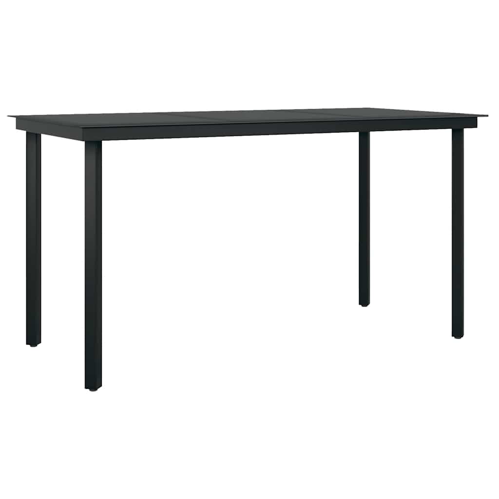 vidaXL 5-tlg. Garten-Essgruppe mit Kissen Schwarz Poly Rattan Glas