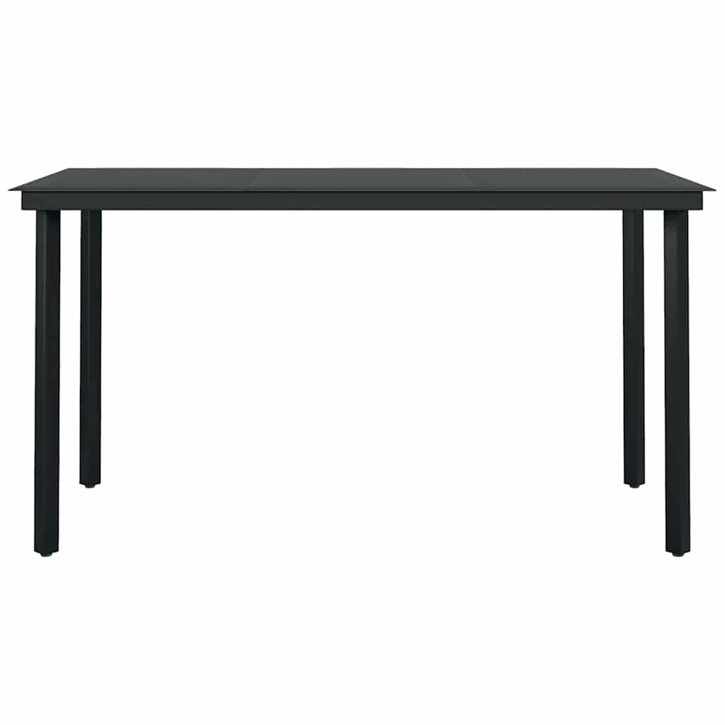 vidaXL 5-tlg. Garten-Essgruppe mit Kissen Schwarz Poly Rattan Glas