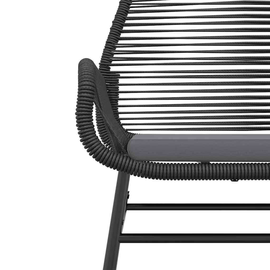 vidaXL 5-tlg. Garten-Essgruppe mit Kissen Schwarz Poly Rattan Glas