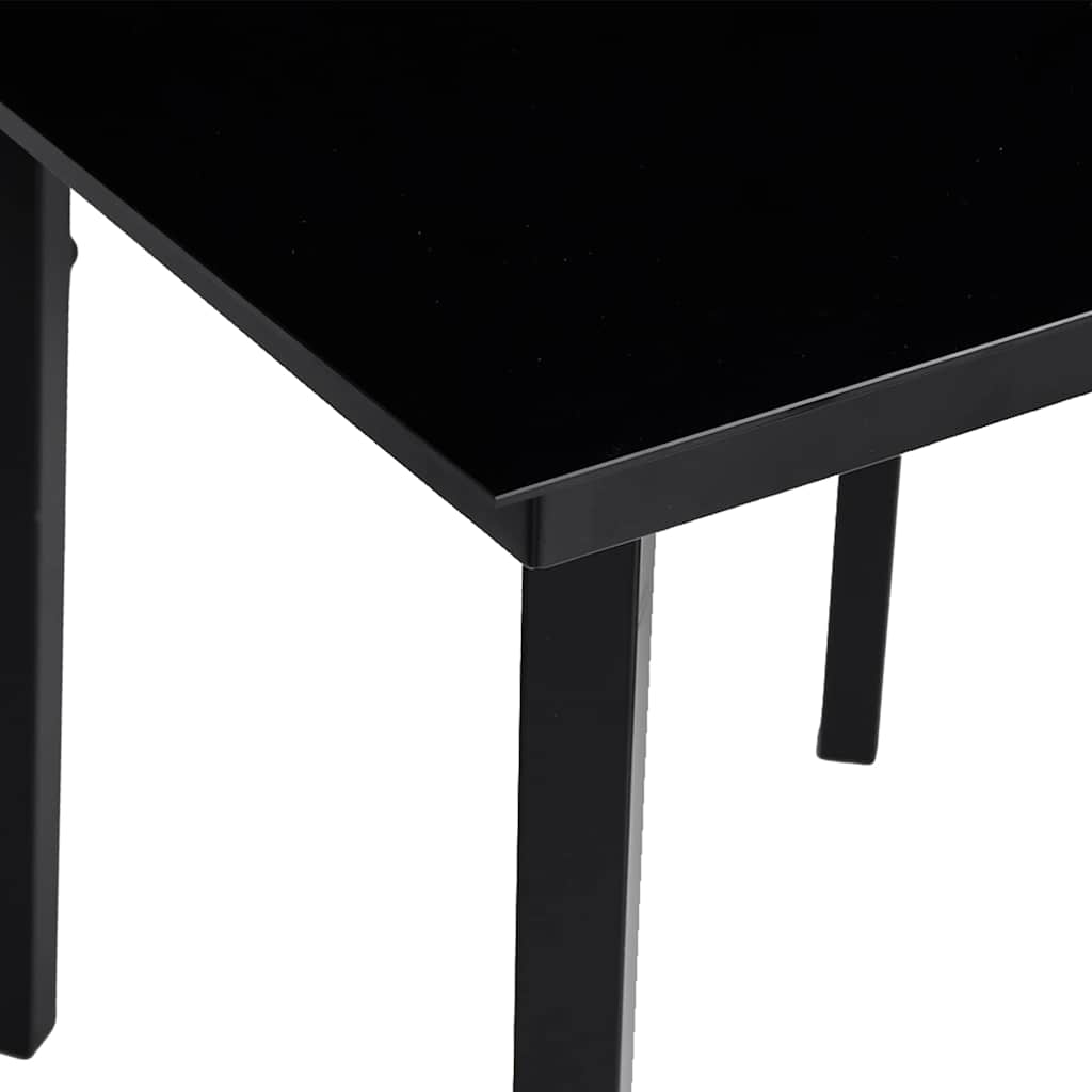 vidaXL 5-tlg. Garten-Essgruppe mit Kissen Schwarz Poly Rattan Glas