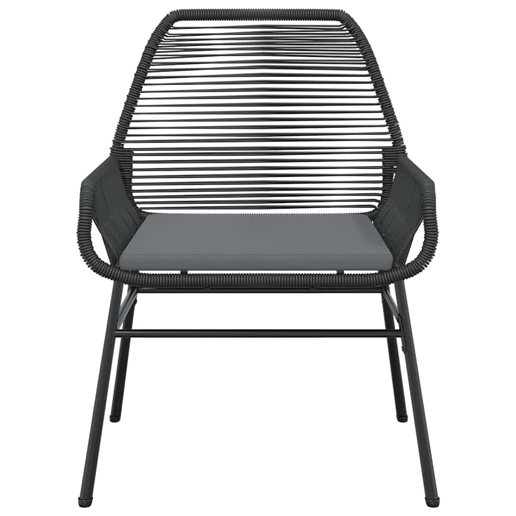 vidaXL 5-tlg. Garten-Essgruppe mit Kissen Schwarz Poly Rattan Glas