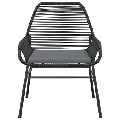 vidaXL 5-tlg. Garten-Essgruppe mit Kissen Schwarz Poly Rattan Glas