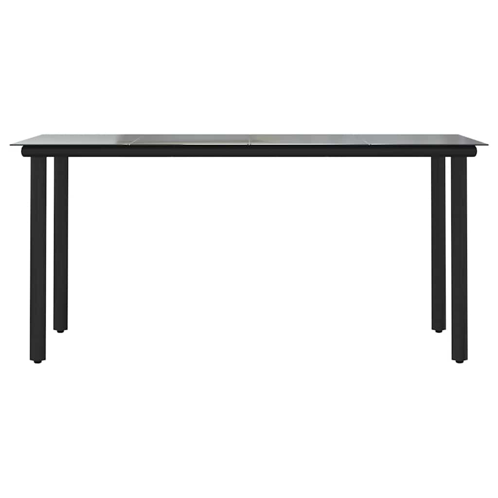 vidaXL 5-tlg. Garten-Essgruppe mit Kissen Schwarz Poly Rattan Glas