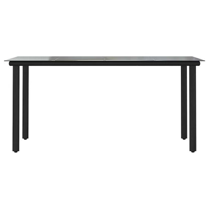 vidaXL 5-tlg. Garten-Essgruppe mit Kissen Schwarz Poly Rattan Glas