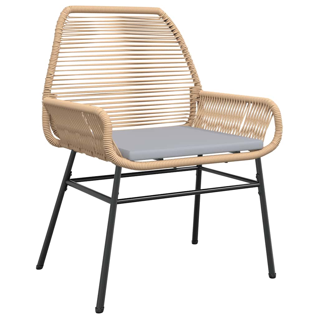 vidaXL 5-tlg. Garten-Essgruppe mit Kissen Braun Poly Rattan Glas