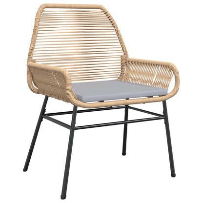 vidaXL 5-tlg. Garten-Essgruppe mit Kissen Braun Poly Rattan Glas