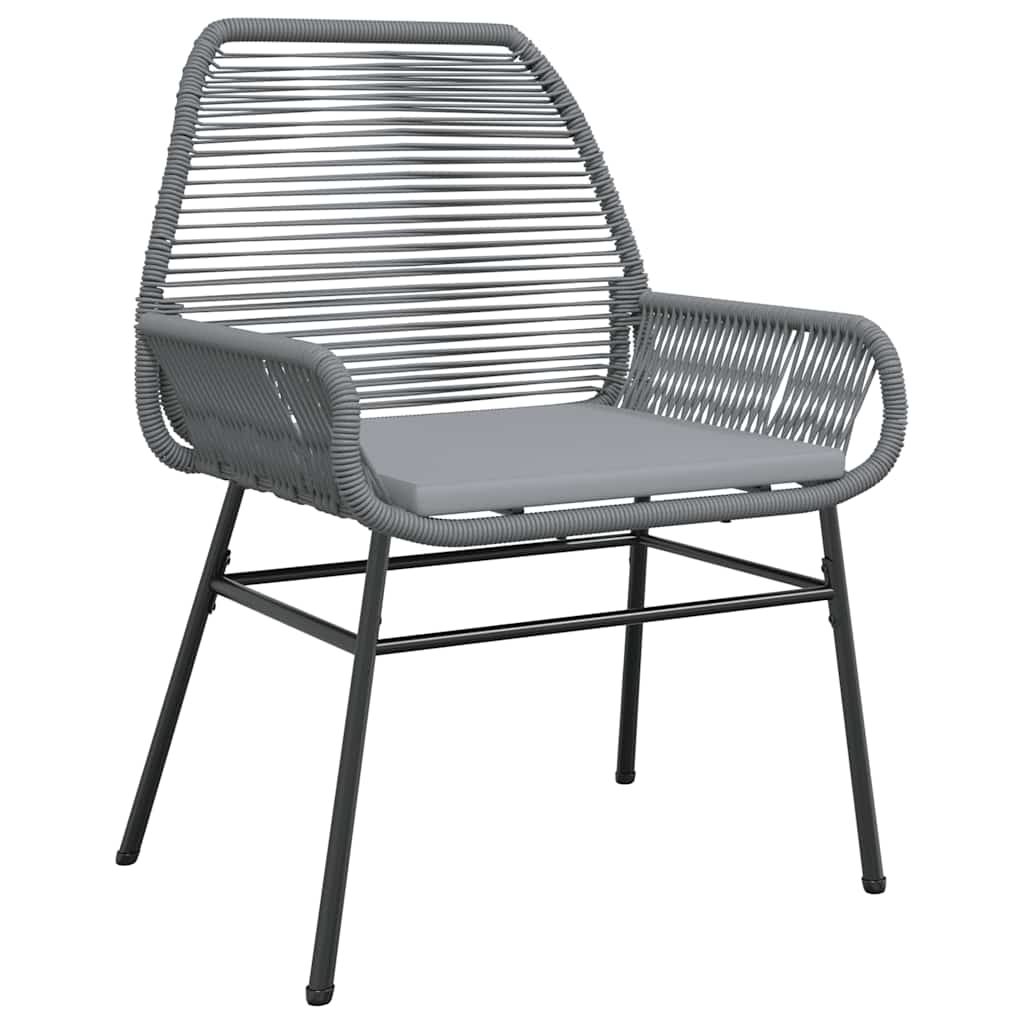 vidaXL 5-tlg. Garten-Essgruppe mit Kissen Grau Poly Rattan Glas