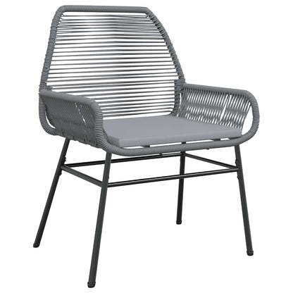vidaXL 5-tlg. Garten-Essgruppe mit Kissen Grau Poly Rattan Glas