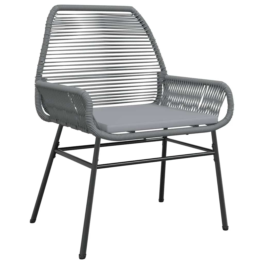 vidaXL 5-tlg. Garten-Essgruppe mit Kissen Grau Poly Rattan Glas
