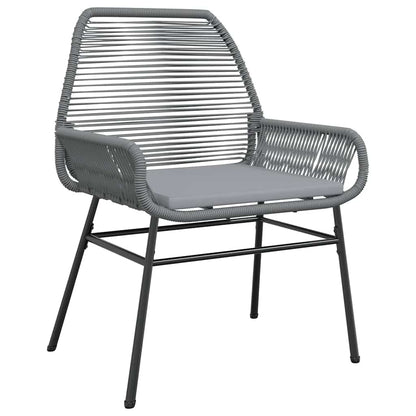 vidaXL 5-tlg. Garten-Essgruppe mit Kissen Grau Poly Rattan Glas