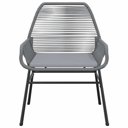 vidaXL 5-tlg. Garten-Essgruppe mit Kissen Grau Poly Rattan Glas