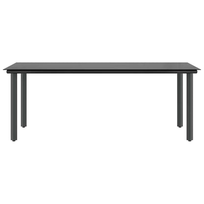 7-tlg. Garten-Essgruppe mit Kissen Grau Poly Rattan Glas