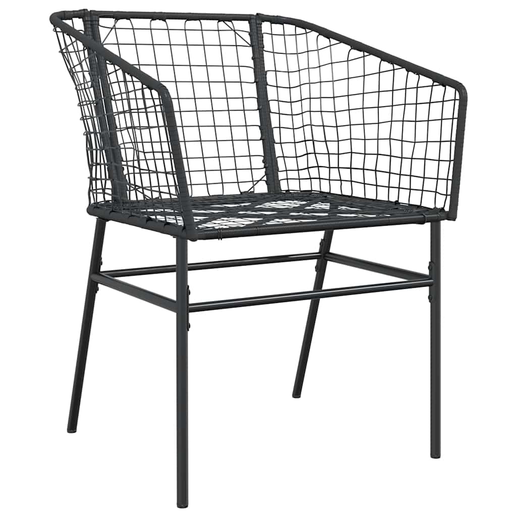 vidaXL 5-teiliges Garten-Esszimmerset aus schwarzem Polyrattanglas