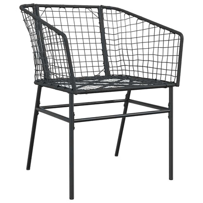 vidaXL 5-teiliges Garten-Esszimmerset aus schwarzem Polyrattanglas