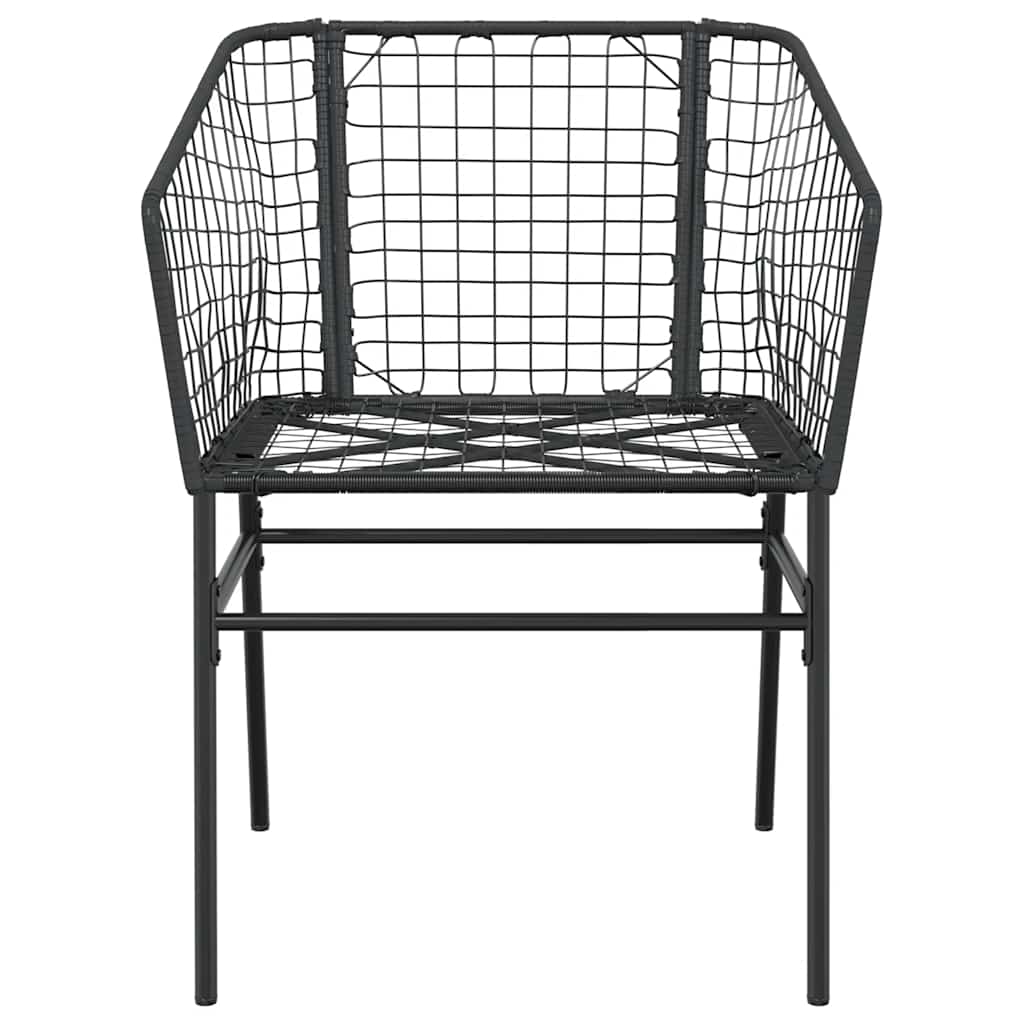 vidaXL 5-teiliges Garten-Esszimmerset aus schwarzem Polyrattanglas