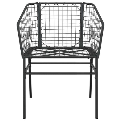 vidaXL 5-teiliges Garten-Esszimmerset aus schwarzem Polyrattanglas