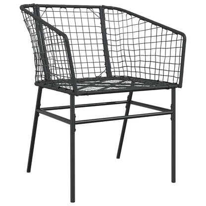 vidaXL 5-teiliges Garten-Esszimmerset aus schwarzem Polyrattanglas