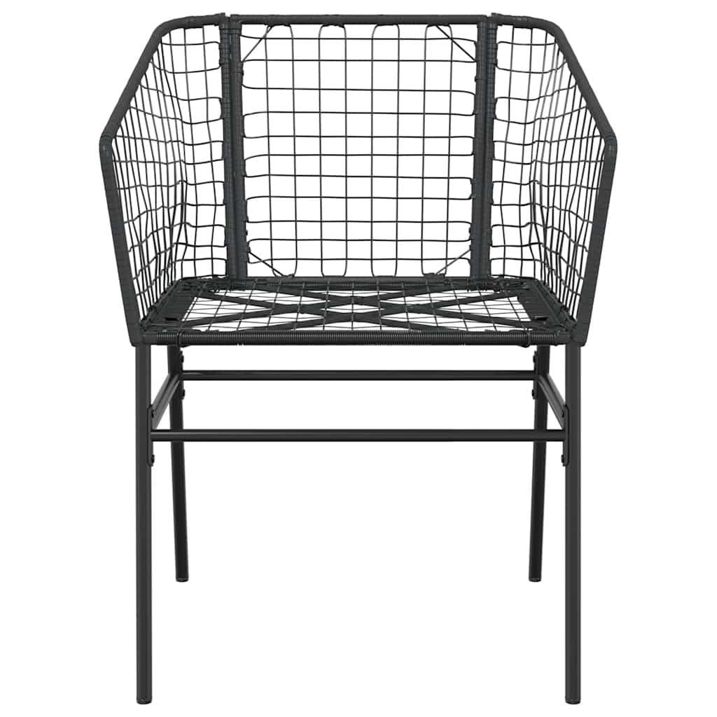 vidaXL 5-teiliges Garten-Esszimmerset aus schwarzem Polyrattanglas