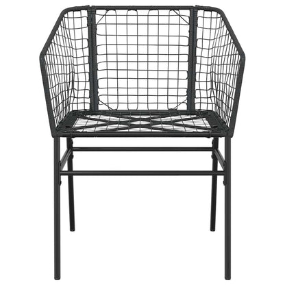 vidaXL 5-teiliges Garten-Esszimmerset aus schwarzem Polyrattanglas