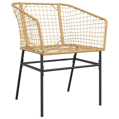 vidaXL Salon de jardin 5 pcs Marron Résine tressée et verre