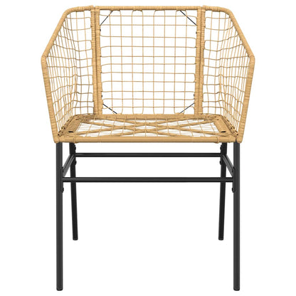 vidaXL 5-teiliges Garten-Esszimmerset Braunes Polyrattanglas