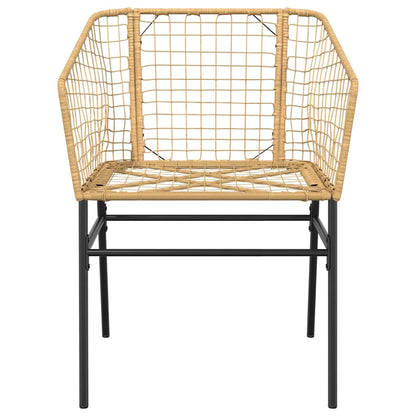 9-teiliges Garten-Esszimmerset Braunes Polyrattanglas