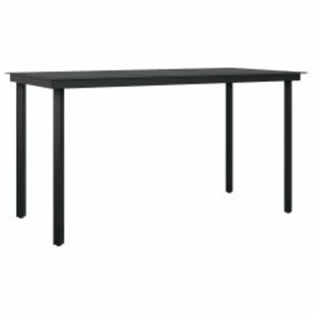 vidaXL 5-tlg. Garten-Essgruppe mit Kissen Schwarz Poly Rattan Glas