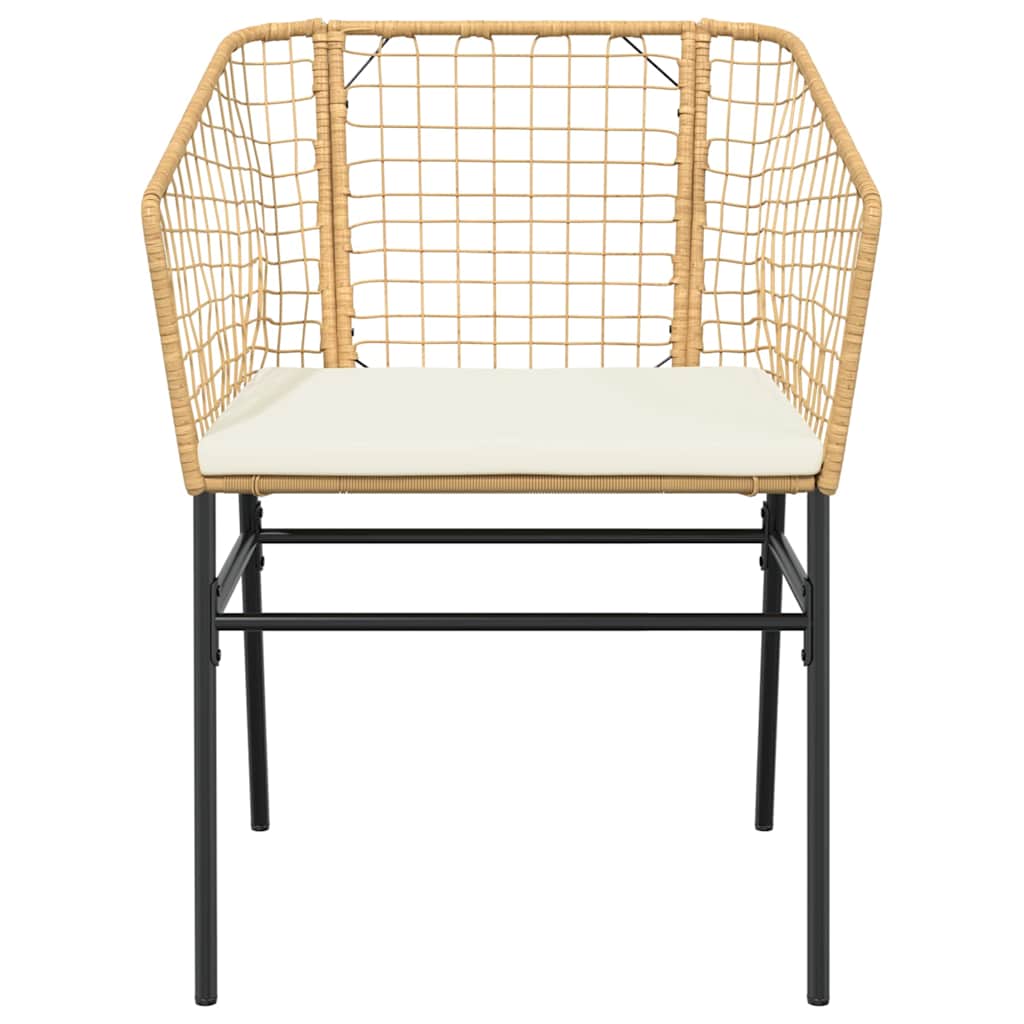 vidaXL 5-tlg. Garten-Essgruppe mit Kissen Braun Poly Rattan Glas