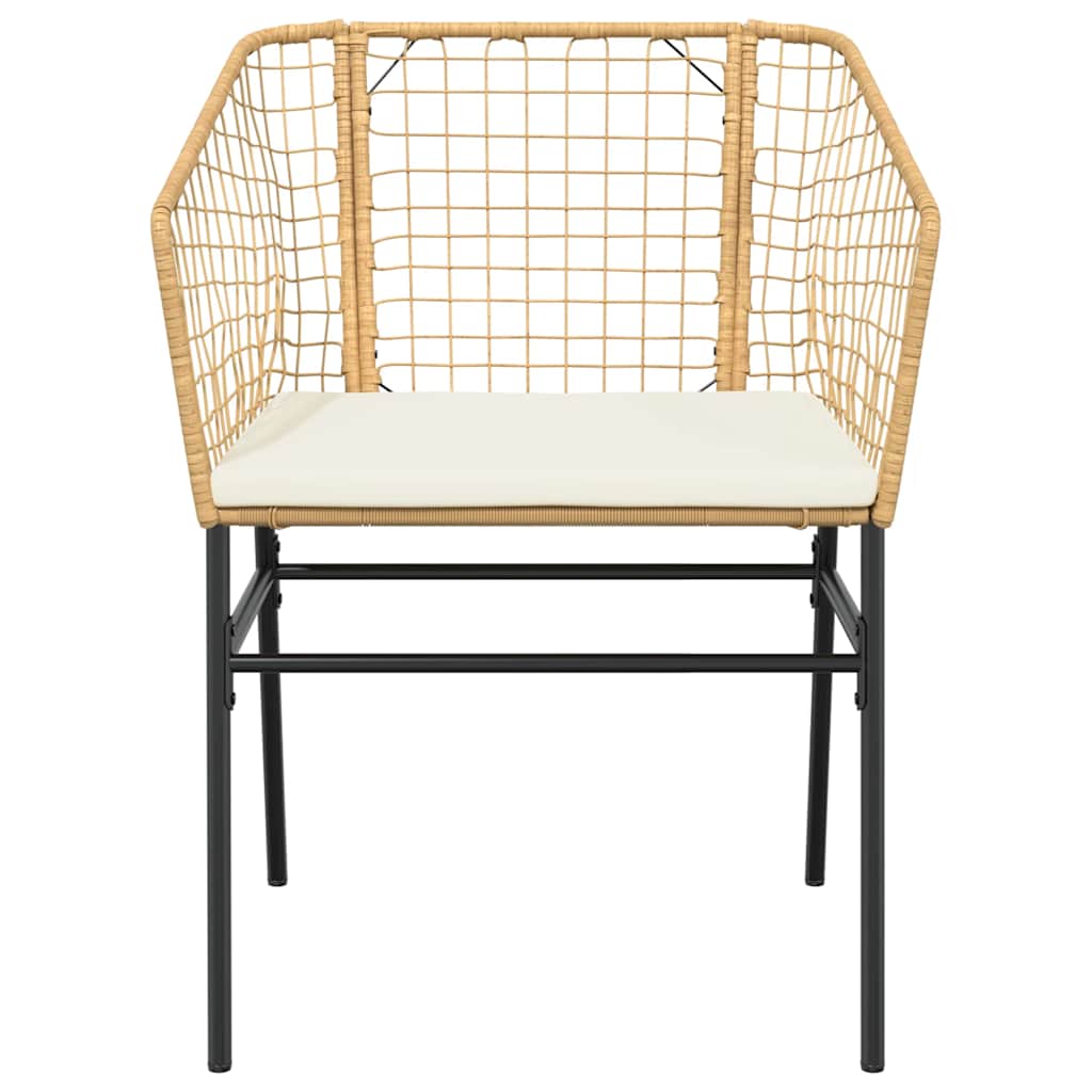 9-tlg. Garten-Essgruppe mit Kissen Braun Poly Rattan Glas