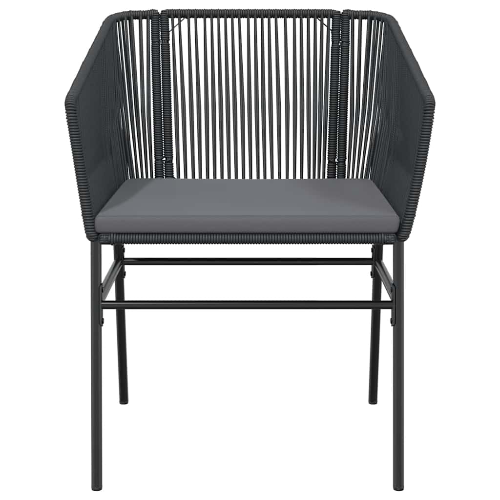 vidaXL 5-tlg. Garten-Essgruppe mit Kissen Schwarz Poly Rattan Glas