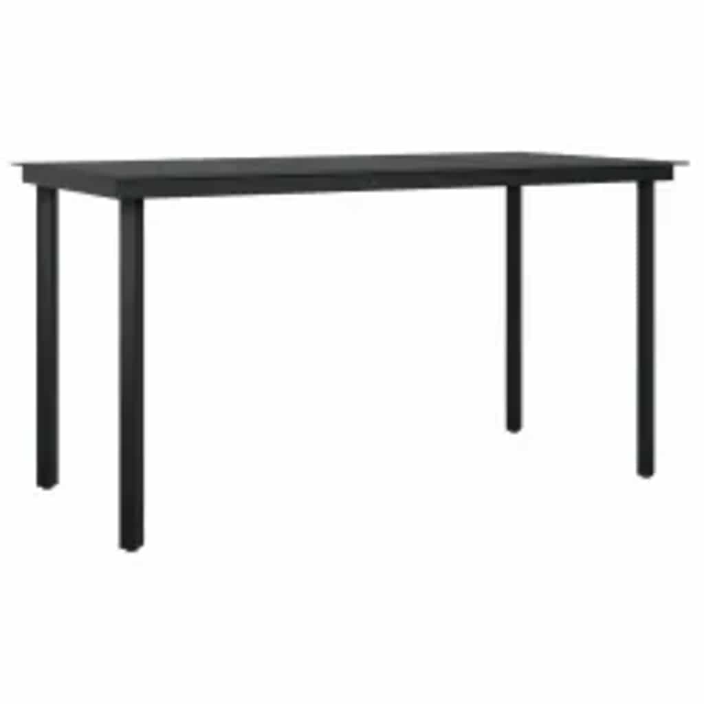 vidaXL 5-tlg. Garten-Essgruppe mit Kissen Schwarz Poly Rattan Glas